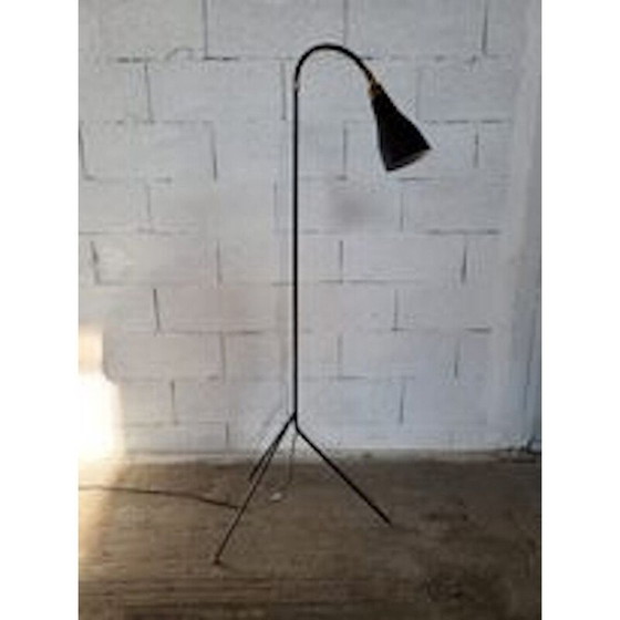 Image 1 of Lampada da terra vintage in metallo nero Diabolo, 1960