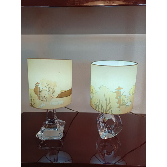 Image 1 of Vintage Daum crystal table lamp, France 1970