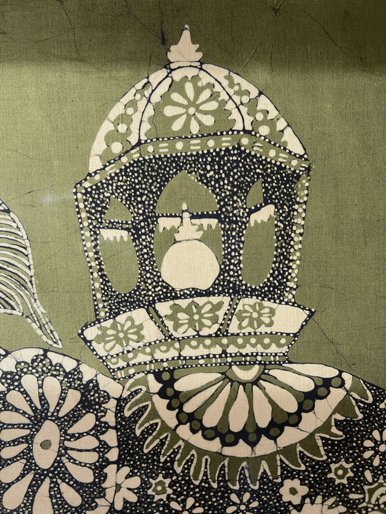 Image 1 of Opera d'arte batik dello Sri Lanka con cornice XL vintage