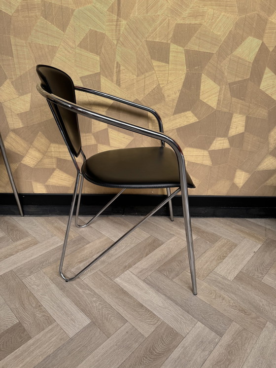 Image 1 of 4X Italian Design Tubular Frame Chairs (Effezeta)