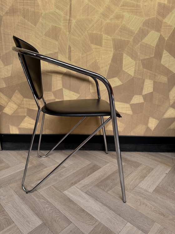 Image 1 of 4X Italian Design Tubular Frame Chairs (Effezeta)