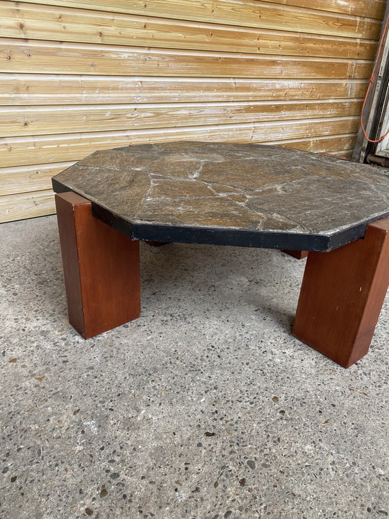 Image 1 of Vintage Coffee Table Natural Stone Design