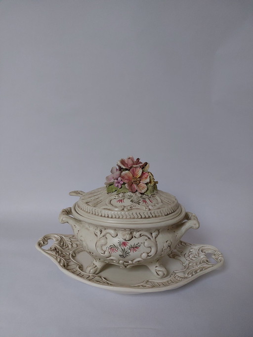 V. Bassano Soup Tureen With Ladle - Made In Italy