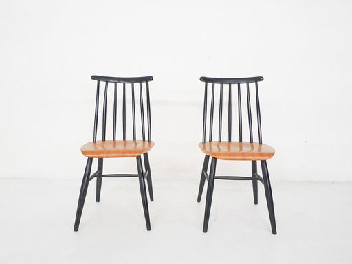 Set of two spindle back chairs, The Netherlands 1960's