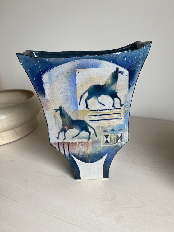 Image 1 of Vase Nettie James Horses