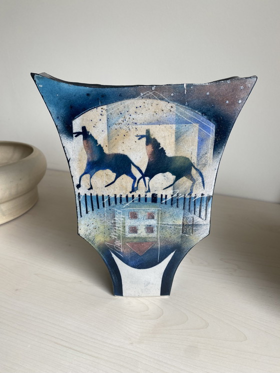 Image 1 of Vase Nettie James Horses