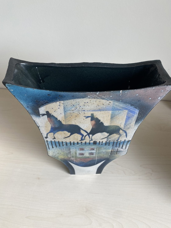 Image 1 of Vase Nettie James Horses