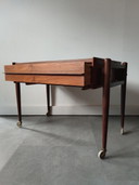Vintage Danish side table/trolley in teak