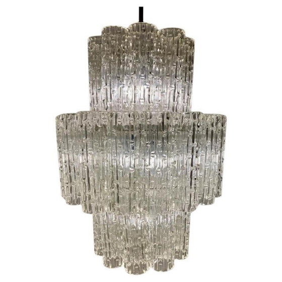 Image 1 of 1X Midcentury Modern Murano Chandelier, Toni Zuccheri For Venini, Italy 1960S