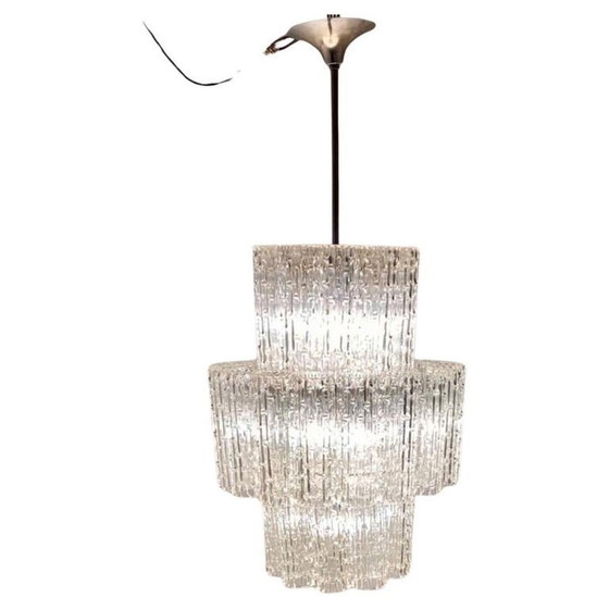 Image 1 of 1X Midcentury Modern Murano Chandelier, Toni Zuccheri For Venini, Italy 1960S