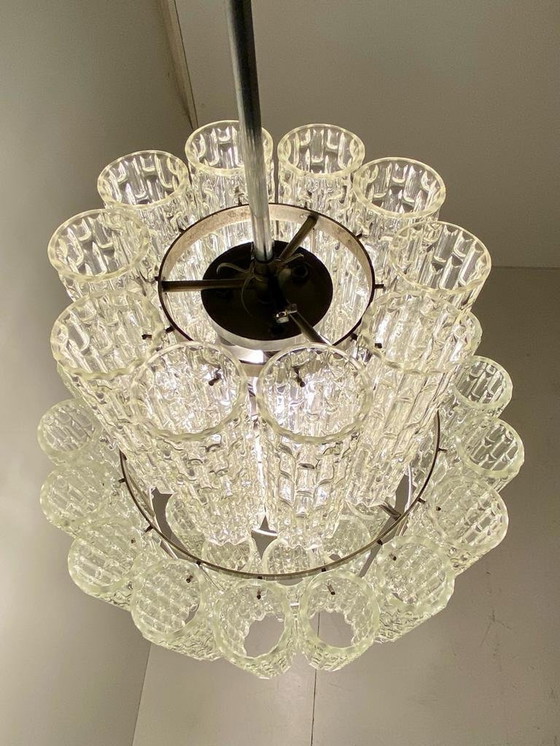 Image 1 of 1X Midcentury Modern Murano Chandelier, Toni Zuccheri For Venini, Italy 1960S