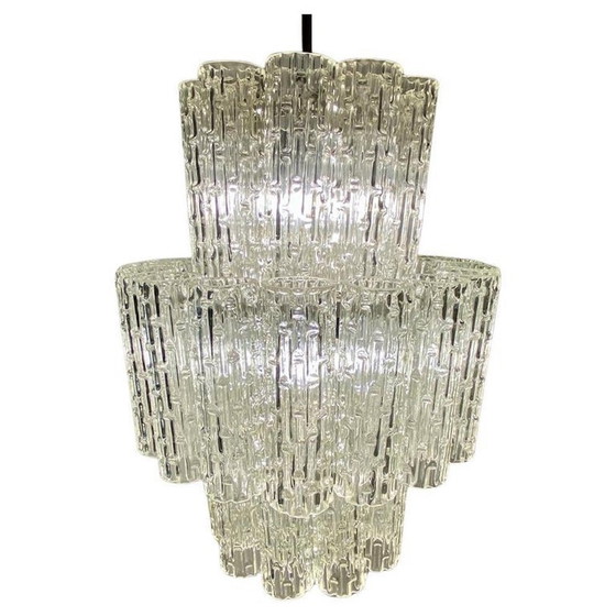 Image 1 of 1X Midcentury Modern Murano Chandelier, Toni Zuccheri For Venini, Italy 1960S