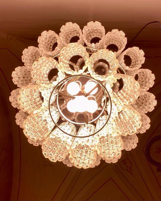 Image 1 of 1X Midcentury Modern Murano Chandelier, Toni Zuccheri For Venini, Italy 1960S