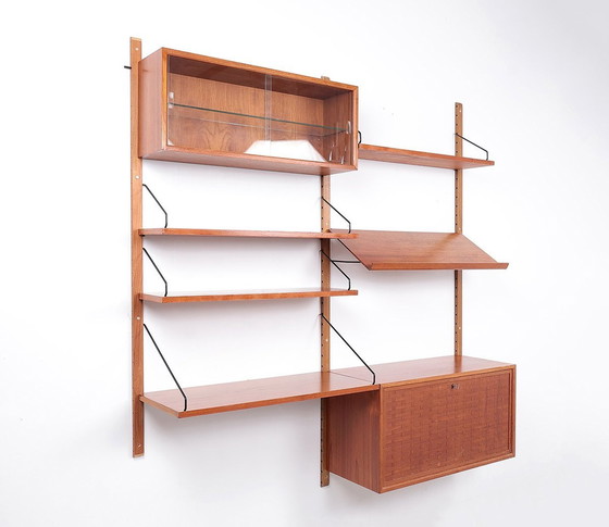 Image 1 of Poul Cadovius Teak Wall Cabinet With Magazine Shelf