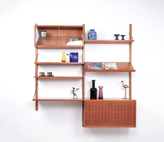 Image 1 of Poul Cadovius Teak Wall Cabinet With Magazine Shelf