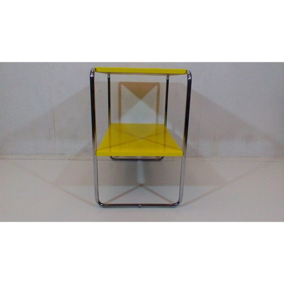 Image 1 of Vintage steel and yellow wood coffee table by Robert Slezák, Czechoslovakia 1940