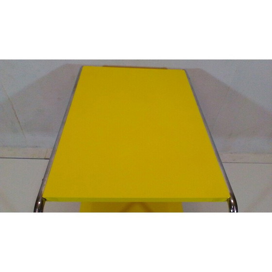 Image 1 of Vintage steel and yellow wood coffee table by Robert Slezák, Czechoslovakia 1940