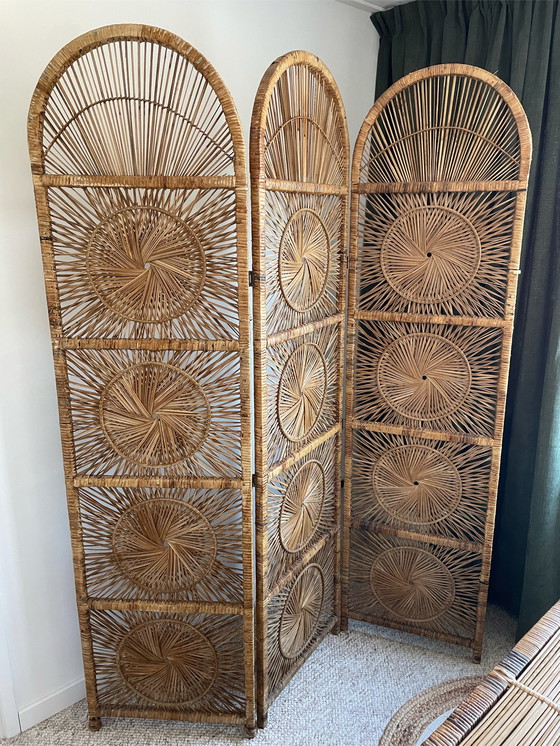 Image 1 of Sunburst  rattan room divider