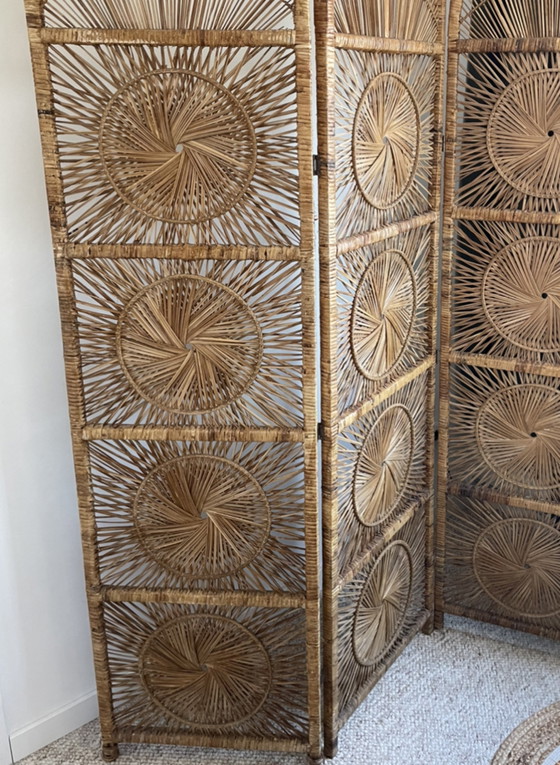 Image 1 of Sunburst  rattan room divider