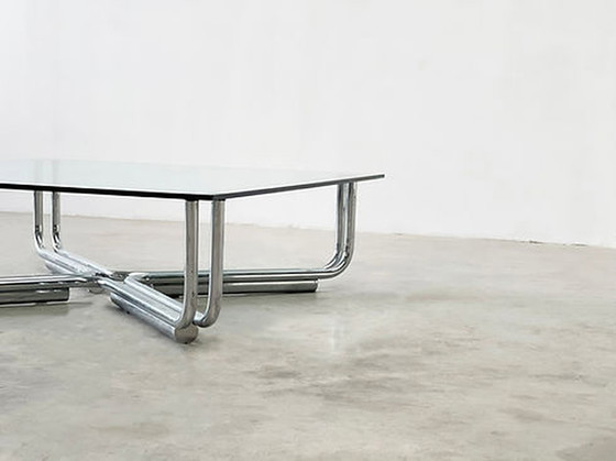 Image 1 of Chrome coffee table by Gianfranco Frattini