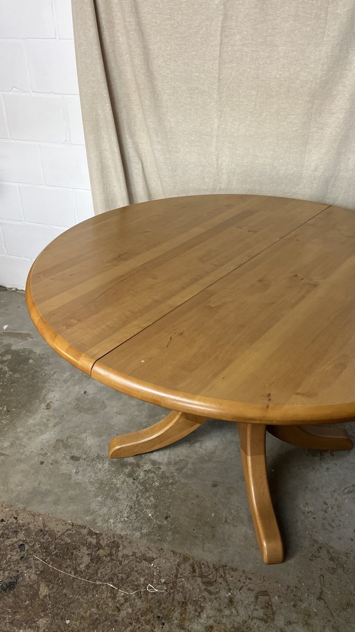 Vintage extendable dining table from round to oval