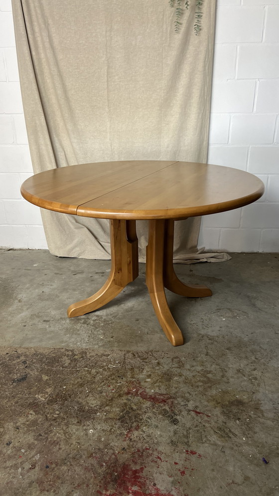 Image 1 of Table de salle à manger vintage extensible de ronde à ovale