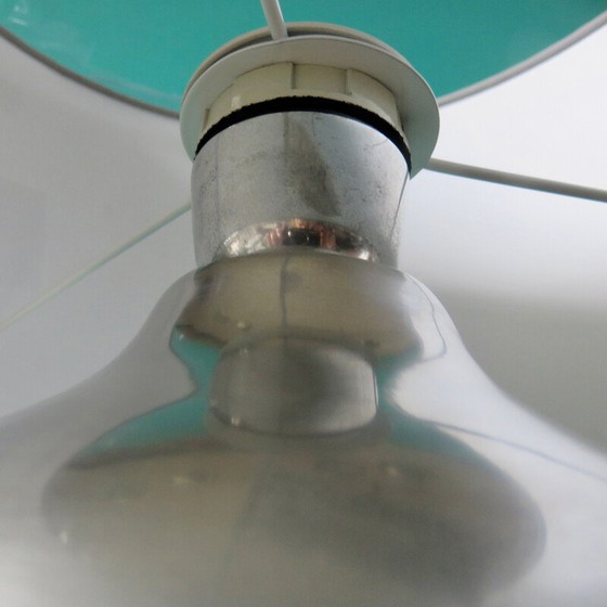 Image 1 of Vintage futuristic lamp in brushed steel, France 1970