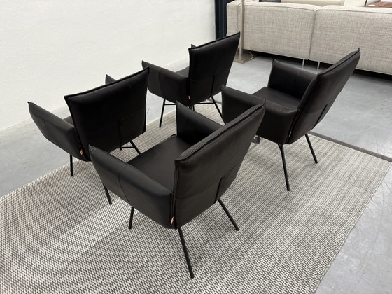 Image 1 of 4 Jess Design Sanne Dining Chairs Black Leather