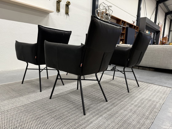 Image 1 of 4 Jess Design Sanne Dining Chairs Black Leather