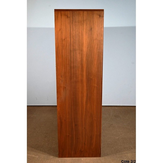 Image 1 of Solid walnut and veneer vintage storage cabinet, 1970