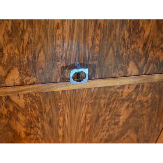 Image 1 of Solid walnut and veneer vintage storage cabinet, 1970