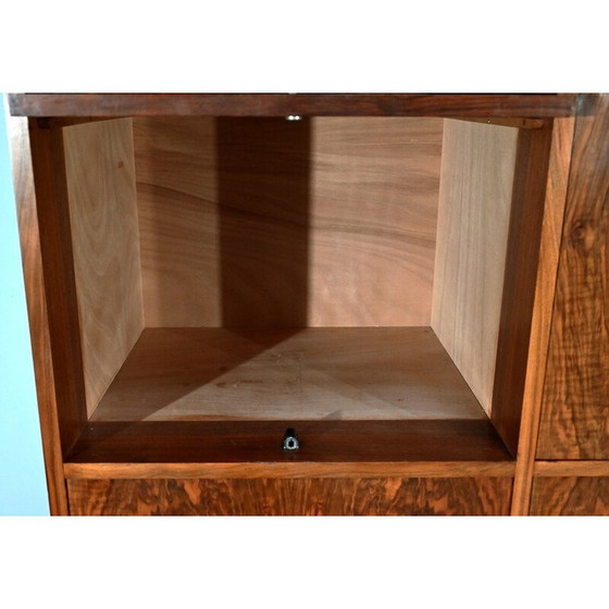 Image 1 of Solid walnut and veneer vintage storage cabinet, 1970