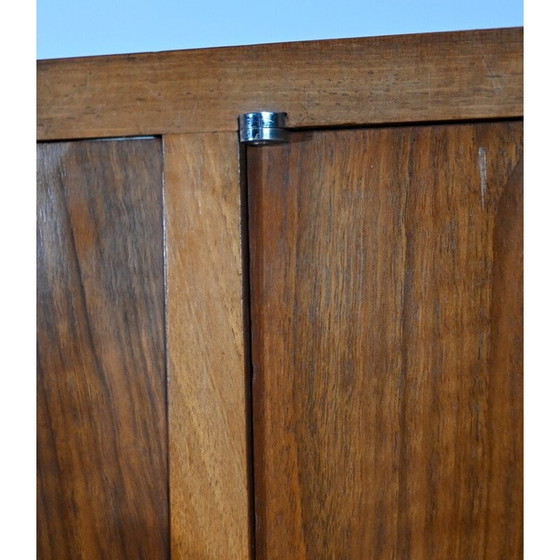 Image 1 of Solid walnut and veneer vintage storage cabinet, 1970