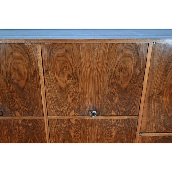 Image 1 of Solid walnut and veneer vintage storage cabinet, 1970