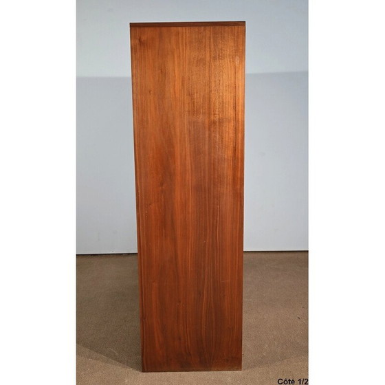 Image 1 of Solid walnut and veneer vintage storage cabinet, 1970
