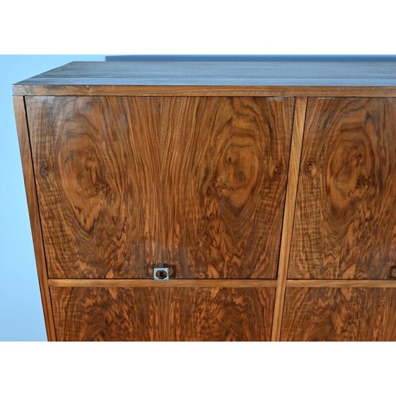 Image 1 of Solid walnut and veneer vintage storage cabinet, 1970