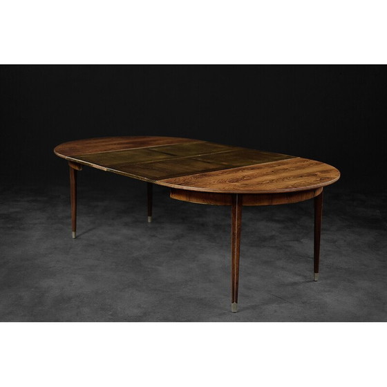 Image 1 of Vintage round rosewood dining table by Agner Christoffersen for N.C. Christoffersen, Denmark 1948