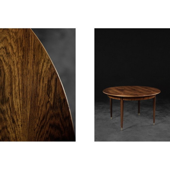 Image 1 of Vintage round rosewood dining table by Agner Christoffersen for N.C. Christoffersen, Denmark 1948