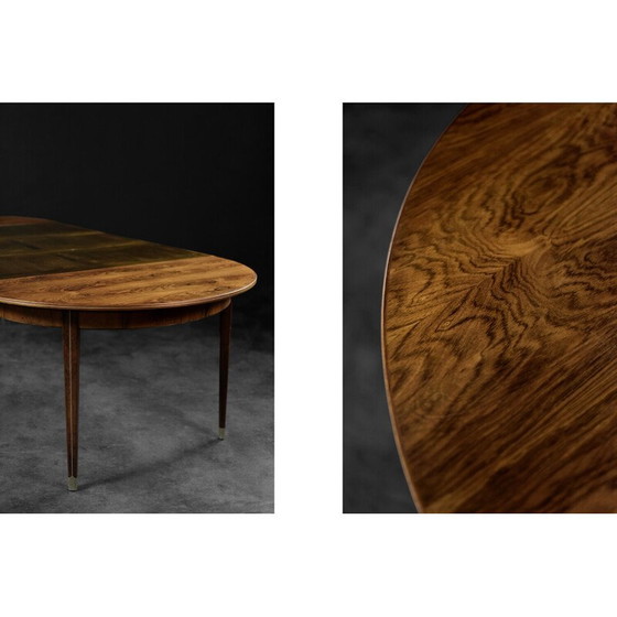 Image 1 of Vintage round rosewood dining table by Agner Christoffersen for N.C. Christoffersen, Denmark 1948