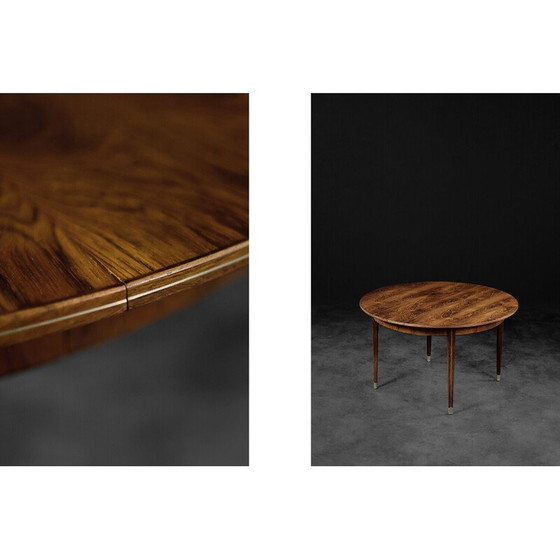 Image 1 of Vintage round rosewood dining table by Agner Christoffersen for N.C. Christoffersen, Denmark 1948