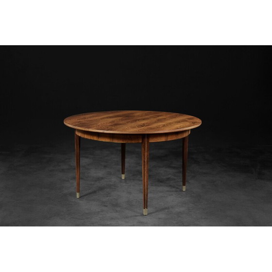 Image 1 of Vintage round rosewood dining table by Agner Christoffersen for N.C. Christoffersen, Denmark 1948