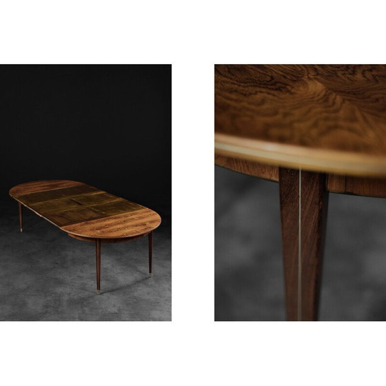 Image 1 of Vintage round rosewood dining table by Agner Christoffersen for N.C. Christoffersen, Denmark 1948