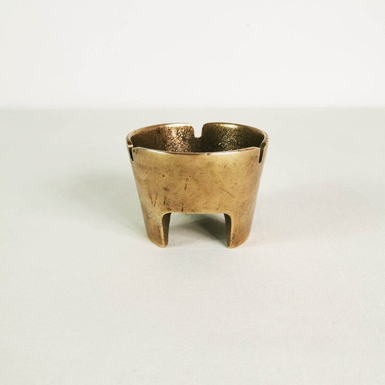 Image 1 of Vintage cast brass ashtray, Denmark 1970