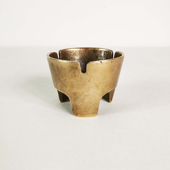 Image 1 of Vintage cast brass ashtray, Denmark 1970