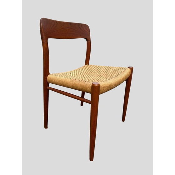 Image 1 of Set of 6 vintage model 75 teak wood chairs by Niels Møller Model for J.l. Møllers, Denmark 1950