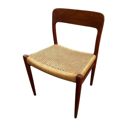 Image 1 of Set of 6 vintage model 75 teak wood chairs by Niels Møller Model for J.l. Møllers, Denmark 1950