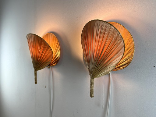 Uchiwa wall lamp 50s 60s vintage pair