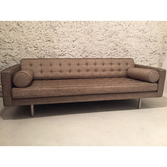 Image 1 of Sofa in beige fabric and metal - 1980s
