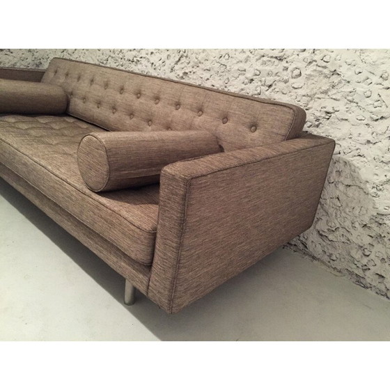 Image 1 of Sofa in beige fabric and metal - 1980s