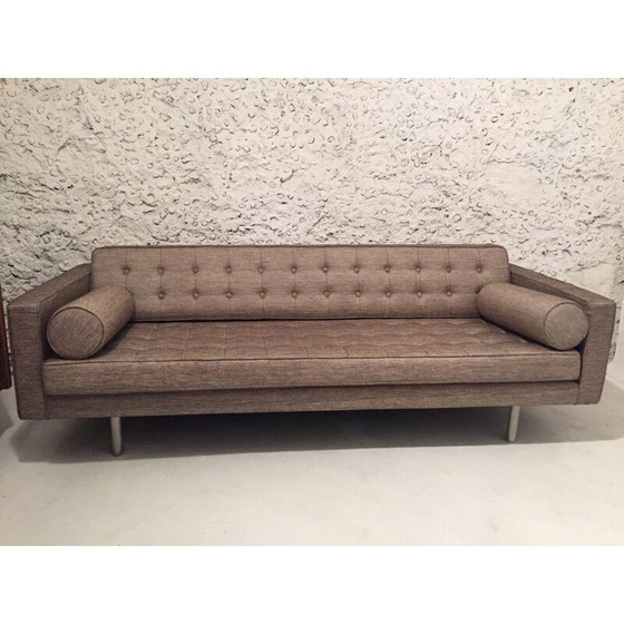 Image 1 of Sofa in beige fabric and metal - 1980s